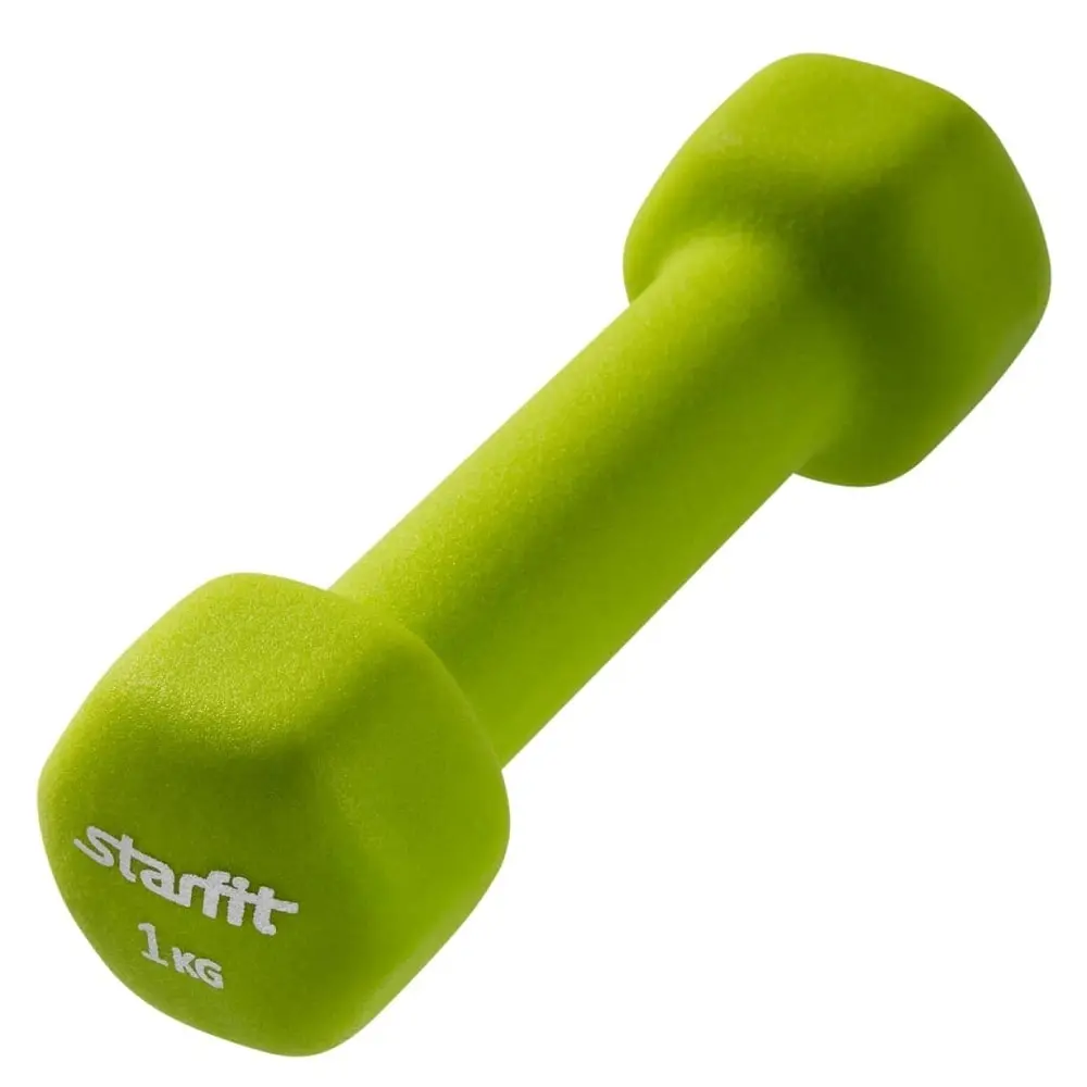 Фитнес Гантель неопреновая DB-201 1 кг салатовый 1/20 STARFIT | Спорт и развлечения