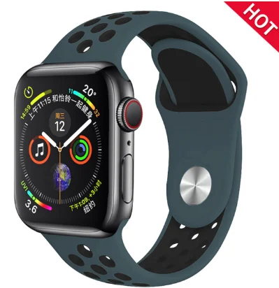 21 Band for Apple Watch 5 4 3 2 1 42MM 38MM soft Breathable strap Silicone Sports bands for Nike+ Iwatch series 5 4 3 40mm 44mm - Цвет ремешка: 21