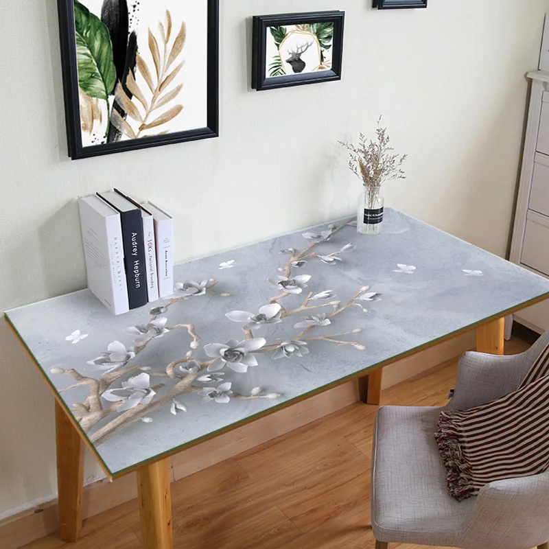 Скандинавские 3D Цветы скатерть из ПВХ пластика водонепроницаемый термостойкий