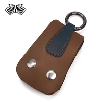 easyant handmade universal car keychain case leather shockproof protective cover brown