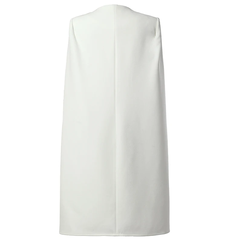 2020 New Fashion Office Ladies White Double Breasted Women Formal Party Cape Slim Fit Dress Suit Sexy V Neck Blazer