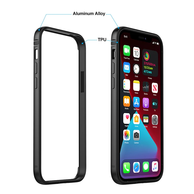 bumper case for iphone 12 pro mini pro max original luxury silicone metal aluminum frame with tempered glass phone accessories free global shipping