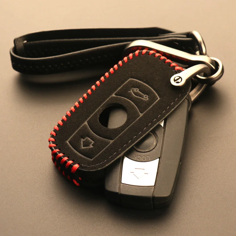 Замшевый кожаный чехол для автомобильного ключа BMW 1 3 525i 325i M6 M5 650i 550i 128i 135i 328i 330Ci E90