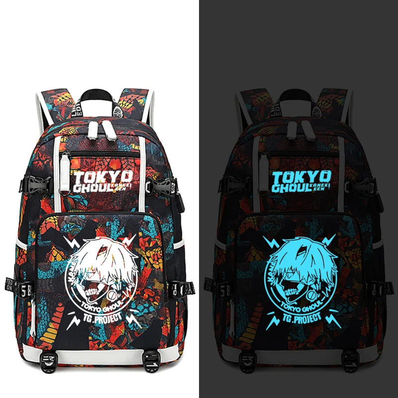 Токийский Гуль Kaneki Ken рюкзак с USB-портом Сумка узором в виде змеи школьные ранцы