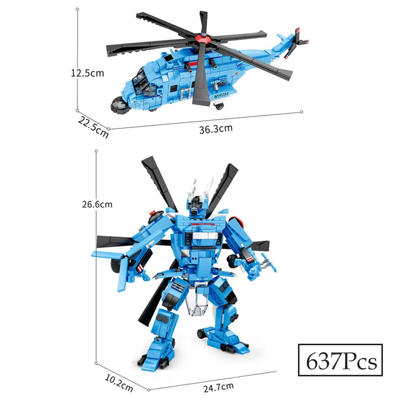 

Military Series 637Pcs H-92 Super Eagle Model Helicopter Building Blocks Mecha Assembly Army Weapon Soldier Bricks Toys Kid Gift
