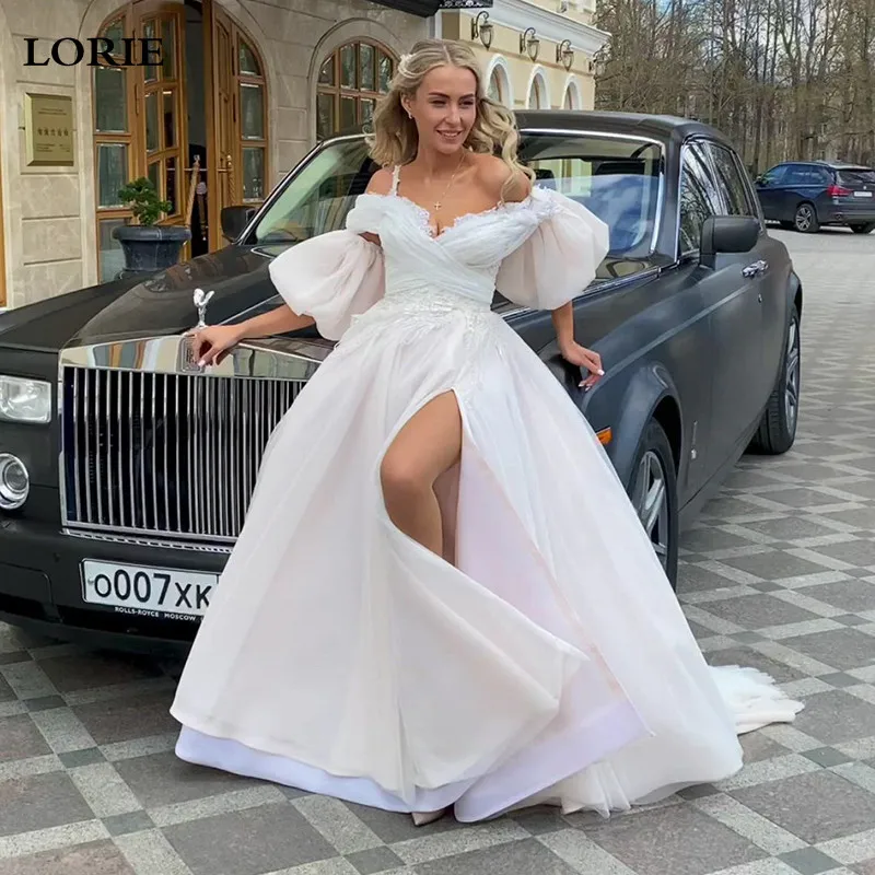 

Свадебное платье LORIE в стиле бохо, ТРАПЕЦИЕВИДНОЕ, с бретельками, с разрезом сбоку, свадебное платье 2022
