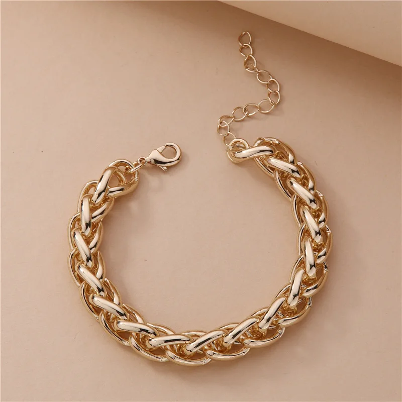 

Fashion Jewelry Accessories Fall Winter Bold Chunky Chain Links Bracelets for Women
