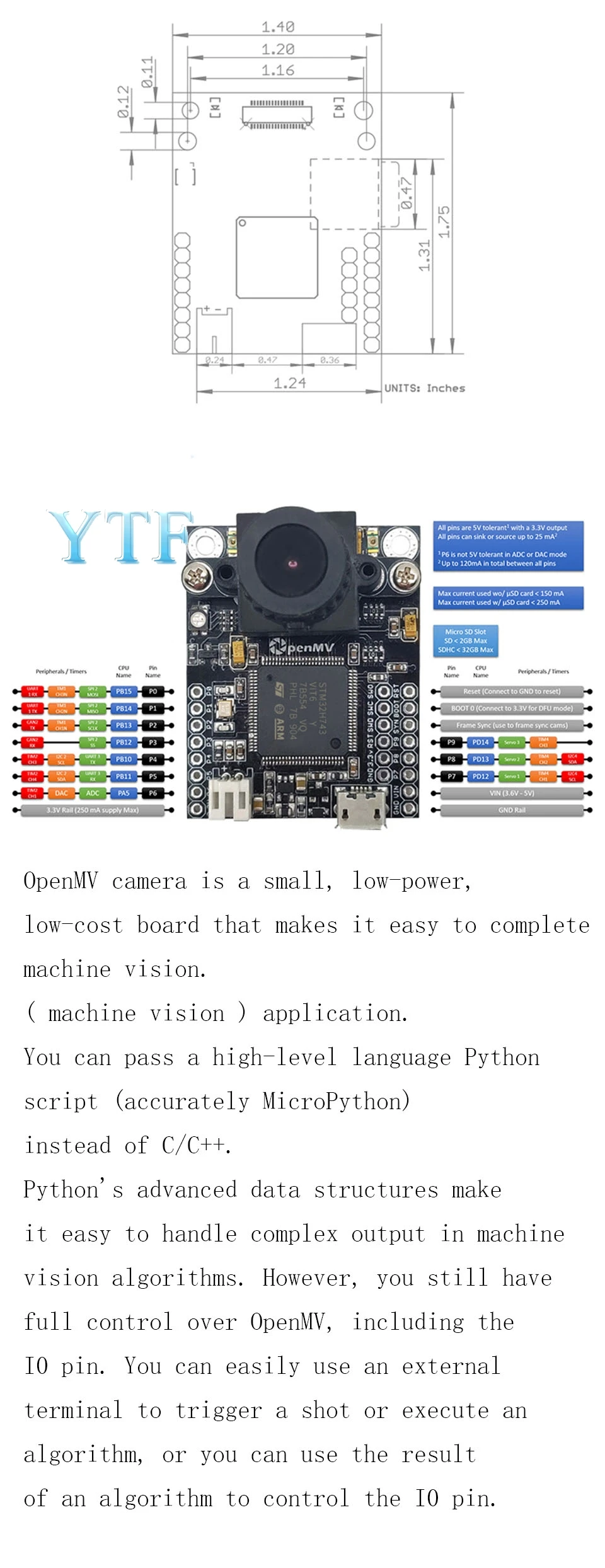 OpenMV4 умная камера обработки изображений распознавание цвета лица Охота визуальный осмотр линии