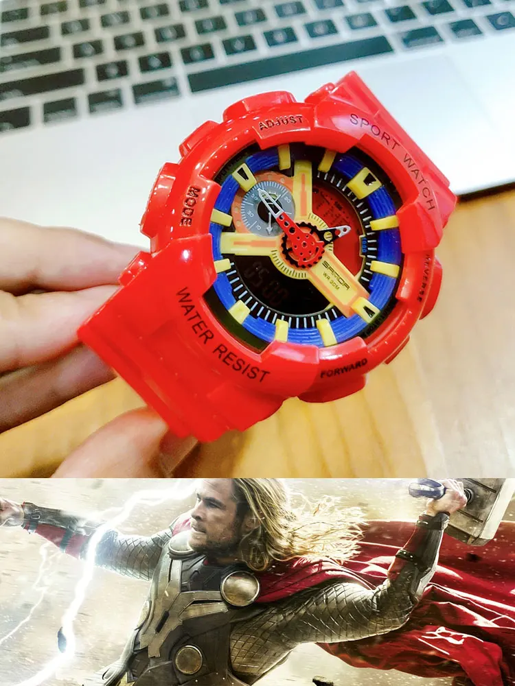 

Disney Iron Man New Electronic Watch Spider-Man Captain America Marvel Multi-Functional Sports Waterproof Student Watch