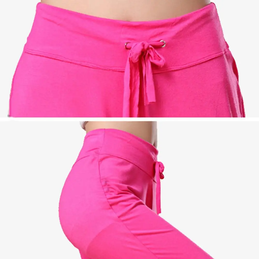 

Women Pants Breathable Solid Color High Waist Cotton Casual Pants for Sports