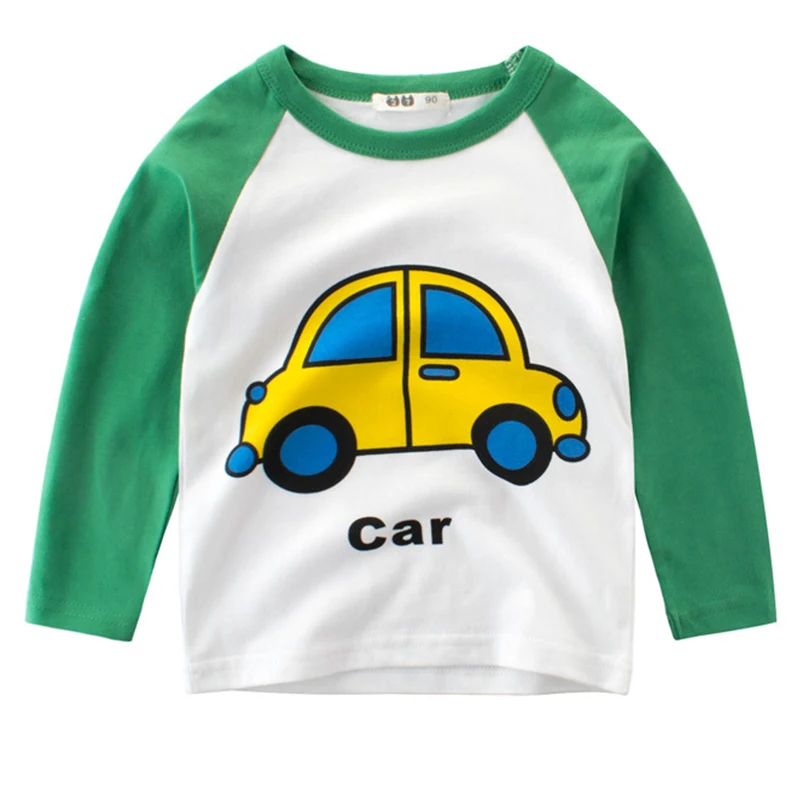 2021 новые осенние Топы для мальчиков рубашки маленьких детские футболки с героями