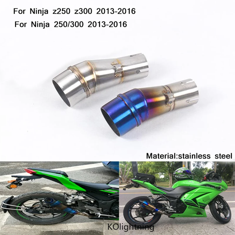 

51mm Motorcycle Middle Connecting Pipe Stainless Steel Exhaust System Silp on for Kawasaki Ninja z250 z300 250 300 2013-2016