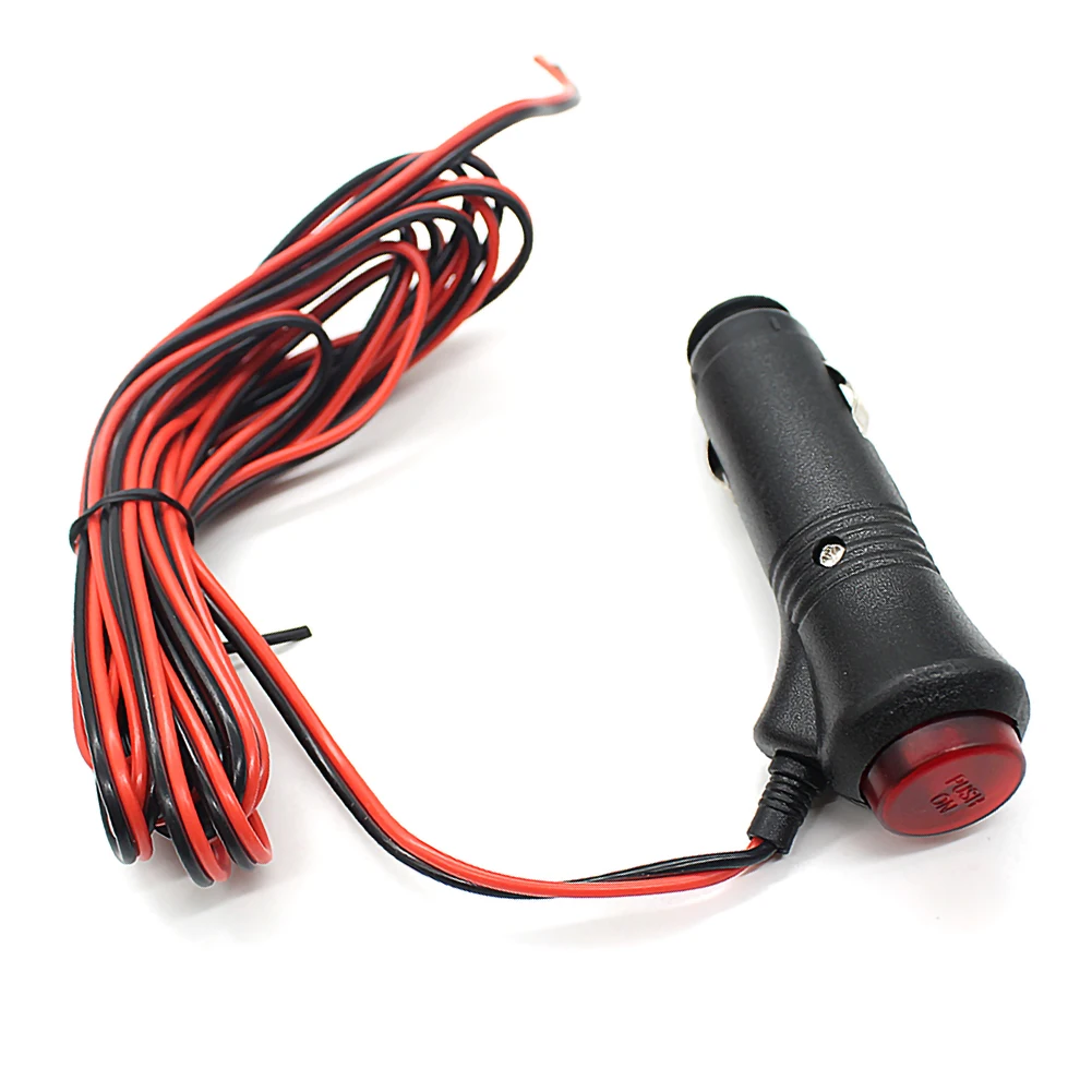 

For Motorcycle Electric ATV Boat 3Meter Car Cigarette Lighter Power Male Socket/Plug/Connector LED Switch 12V 24V dropshipping