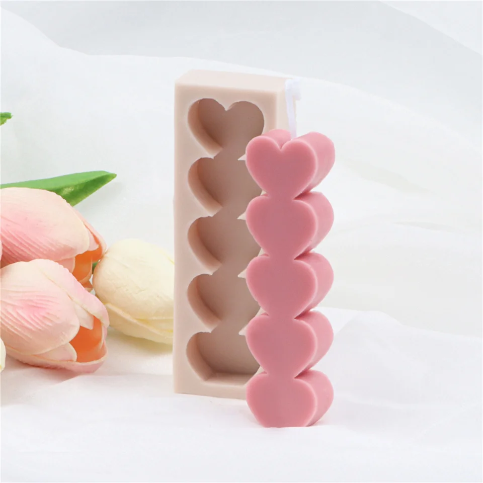 Любовь Форма Силиконовые свечи формы в виде сердца для влюбленных кубоид арома