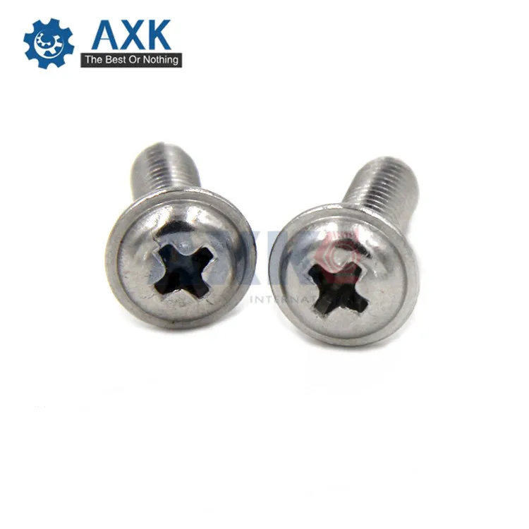 AXK 20 шт. M4 M5 M6 нержавеющая сталь Phillips круглая омывающая головка машина винт чехол