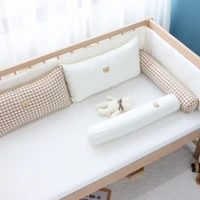 60cm korean cotton bear embroidery bumpers in the crib infant bed around cushion cot protector sleeping pillow washable