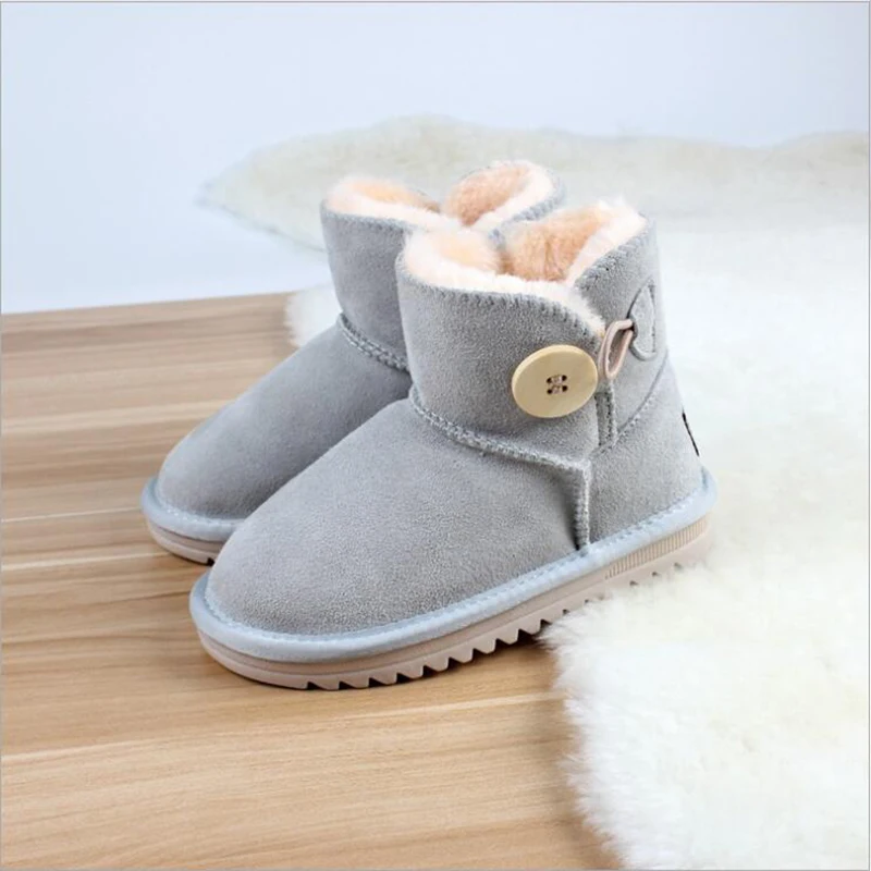 Ботинки детские из натуральной кожи Нескользящие дышащие для снега| |