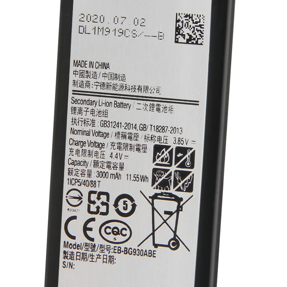 Оригинальная Замена Samsung батарея для Galaxy S7 SM-G9300 G9300 G930F G930A G9308 EB-BG930ABA EB-BG930ABE 3000 мА-ч |