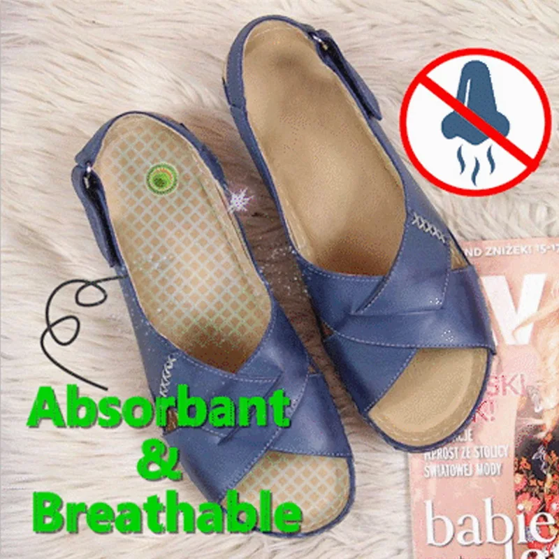 

Hot Shoes Women Sandals Female Shoes Summer Wedge Comfortable Sandals Ladies Slip-on Flat Sandals Women Sandalias Size Plus 43