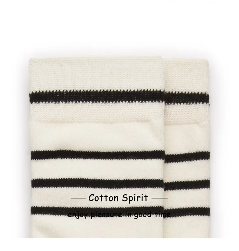 Women Men Solid Striped Cotton Sport Socks Ankle Socks Girls Unisex Ivory Base Black Stripes Winter Socks 5 pairs/ lot AL183SC