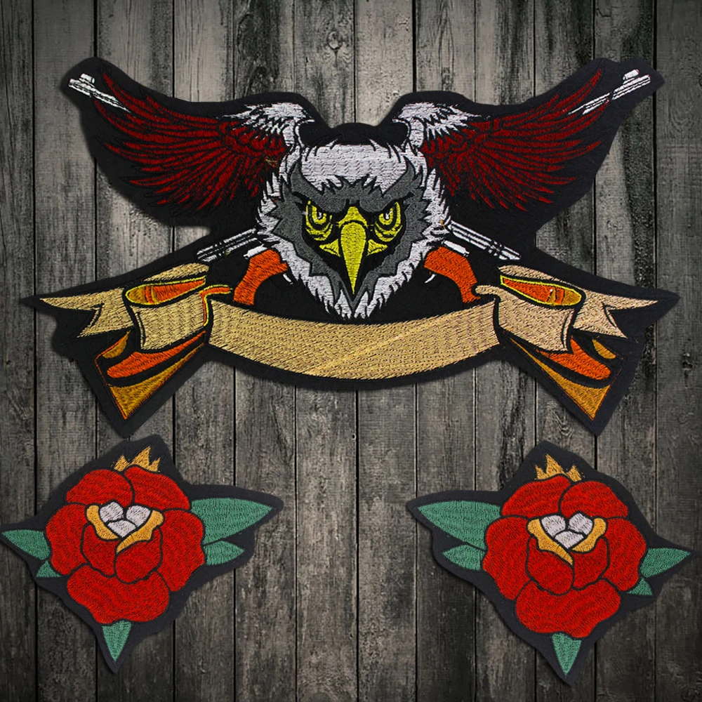 Нашивка для одежды мотоциклетная Байкерская в стиле панк с вышитым орлом | Дом и