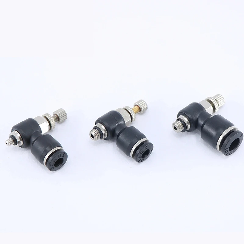 Черный пневматический клапан серии SL цилиндр с наружной резьбой дроссельная