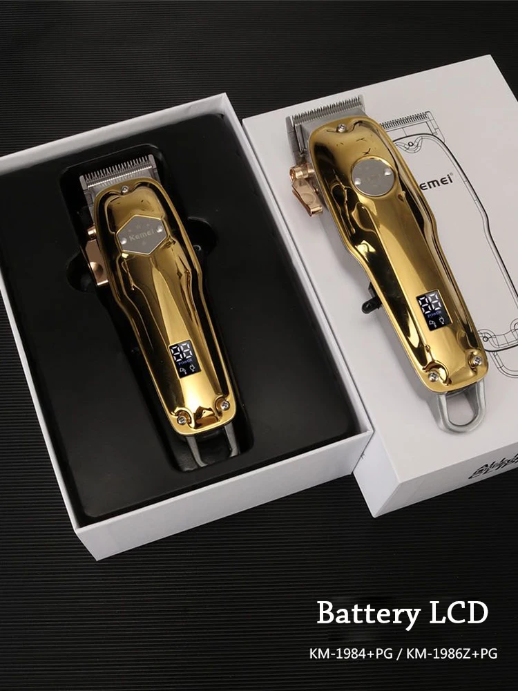KEMEI 1986 LED профессиональная цельнометаллическая Беспроводная Машинка для стрижки