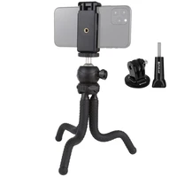 puluz mini octopus flexible tripod holderball headphone clamptripod mount adapter for slr camera gopro 9 8 7 huawei iphone 12