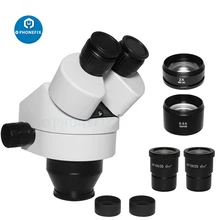 Binocular Stereo Microscope for Mobile Phone PCB Micro-Soldering 7-45X Continuous Zoom Simul-focus Microscope Head Parts