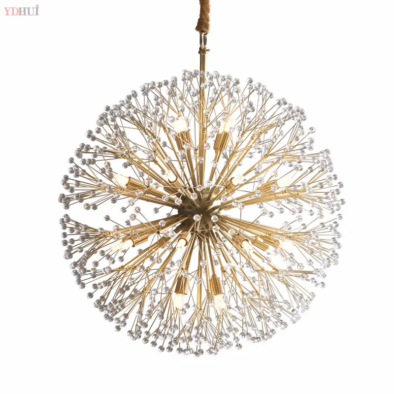 

Nordic Artistic LED Aluminum Dandelion Chandelier Hanging Lamps Decorative Fixture Lighting Led Golden Chandelier