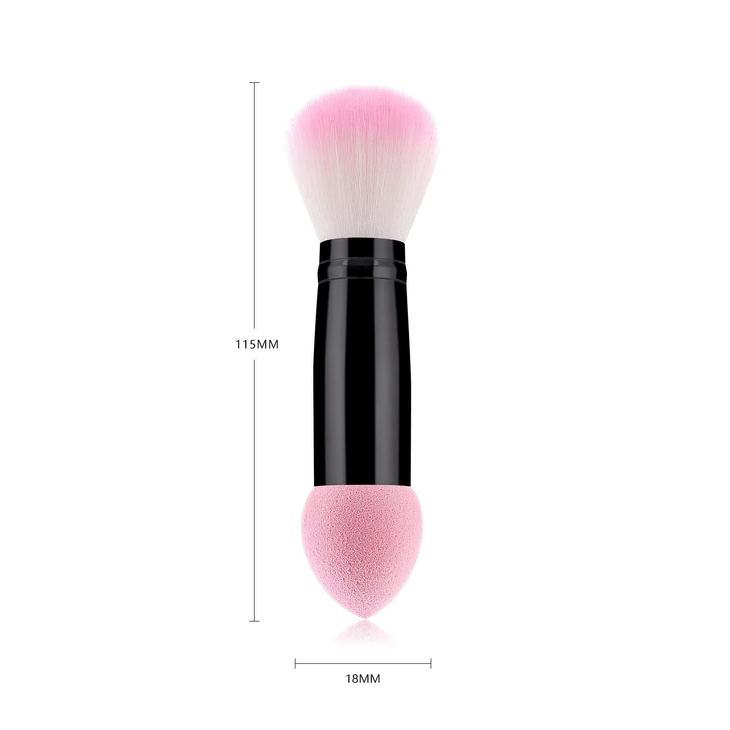 

Blush Brush With Sponge Nylon Eyeshadow Make Up Brushes Two Head Organizer Metal Cosmetic Tools High Quality Professional Makeup