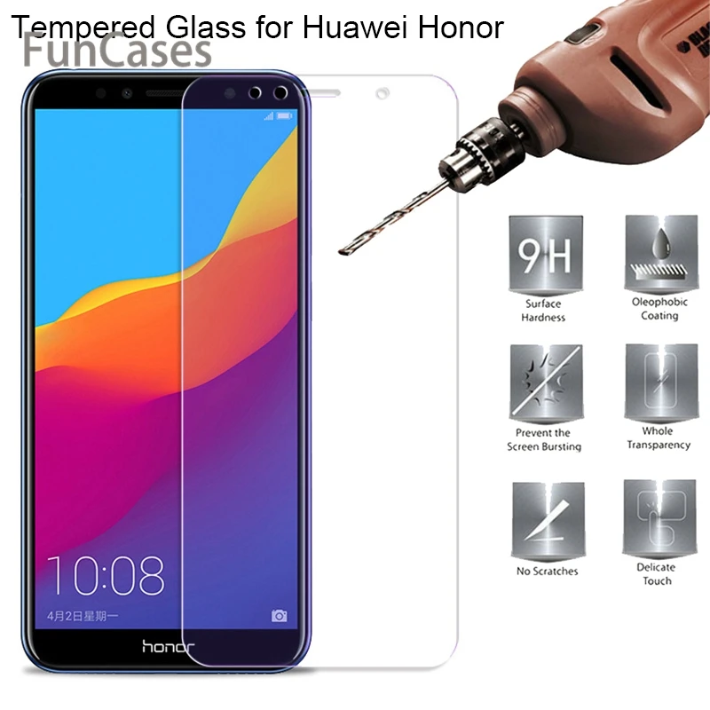 9H HD закаленное стекло для huawei Y6 Prime 2018 Y9 Y7 Y5 Защитное экрана на Honor 7A 7C Pro | Мобильные
