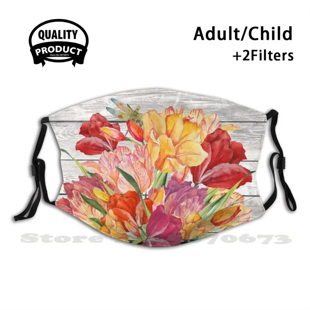 

Букетов из вдохновение J Анти-пыль маска для лица с моющимся фильтром многоразовые букет вдохновение типографии Жан Plout древесины