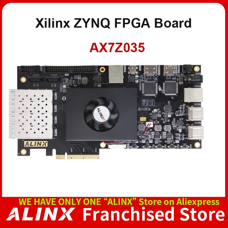 ALINX AX7Z035: XILINX Zynq-7000 SoC XC7Z035 ZYNQ ARM 7035 FPGA макетная плата SoMs PCIE карта акселератора SFP 8G eMMC