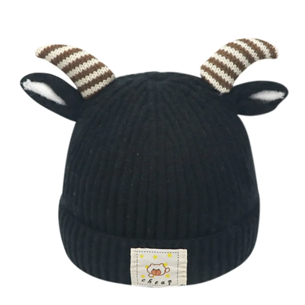 Шапка-бини для мальчиков и девочек однотонная хлопковая вязаная шапка с