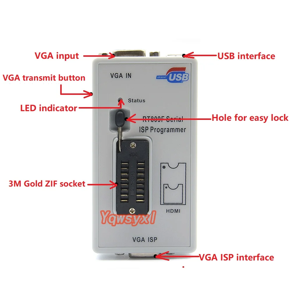 Yqwsyxl Оригинальный Новый RT809F ISP программатор с кабелем VAG универсальный тестовым