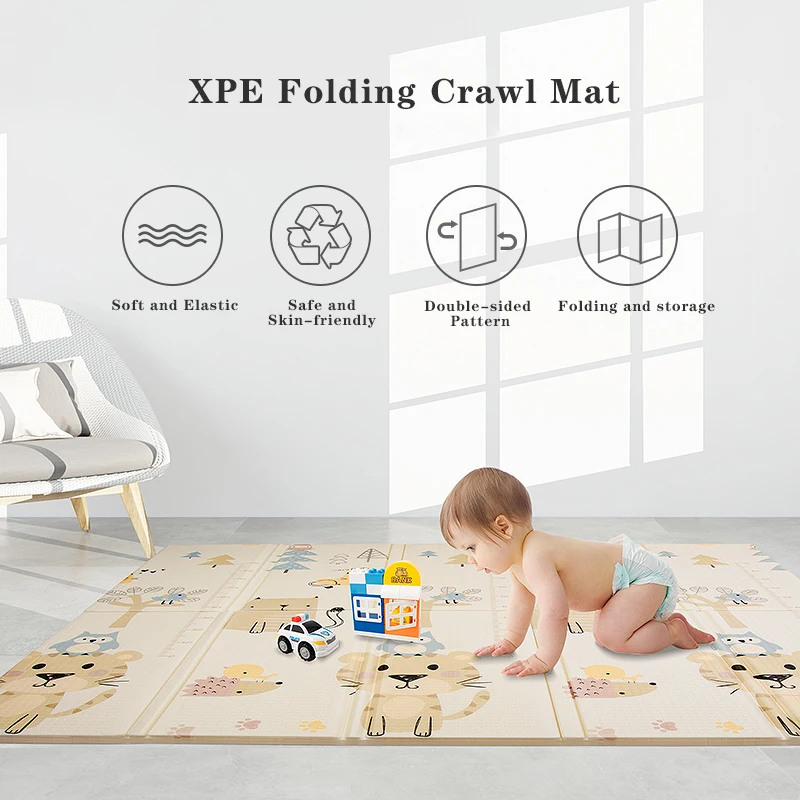 1.8*2*0.8CM Foldable Baby Mat Moisture-proof And Waterproof Playmats Educational Thickened Children's Play Folding | Мать и ребенок
