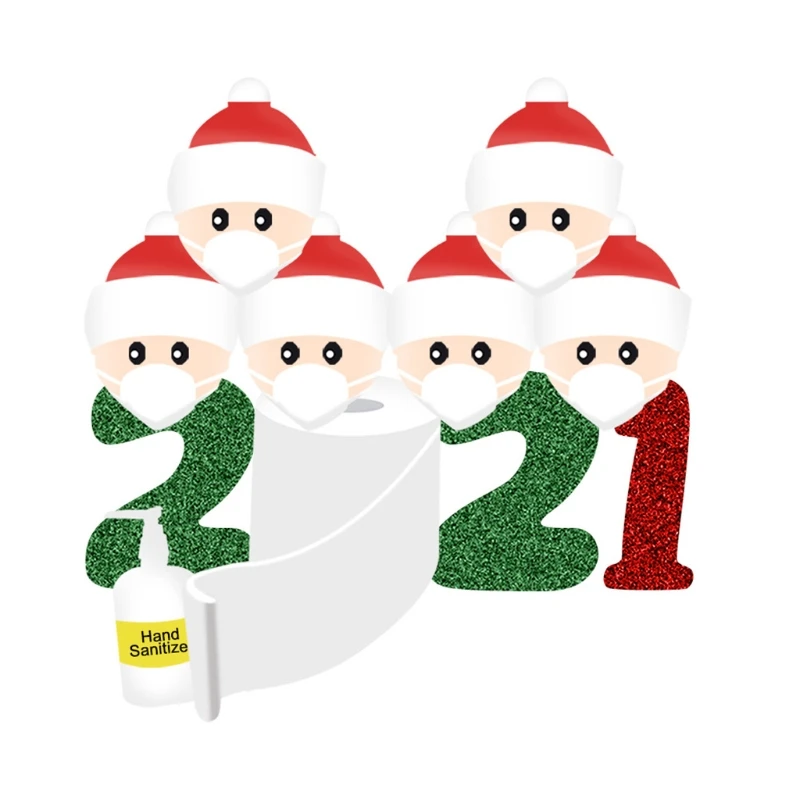 

Personalized 1-7 Name Christmas Ornament kit with Face Protector Christmas Wall R9JC
