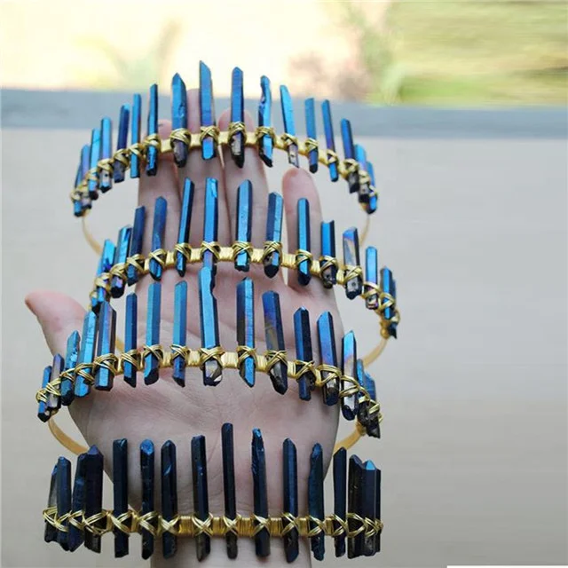 

Artilady Raw Quartz Headband Wedding Tiara Hair Combs Crystal Comb Bridal Hair Accessories Healing Hairpins Jewelry Gift