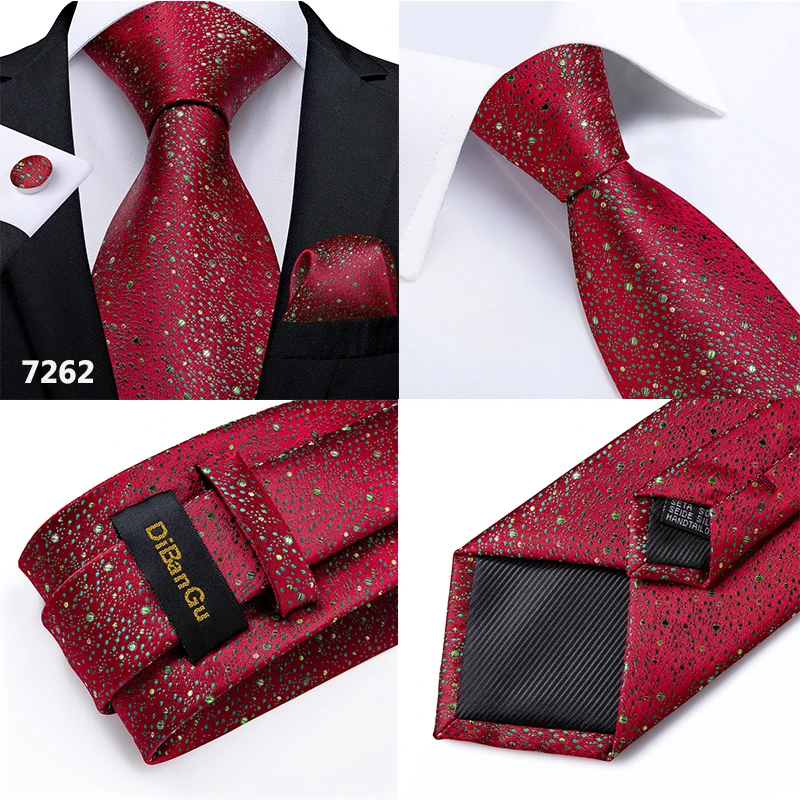 Мужской галстук красный зеленый снеговик дерево животные Шелковый