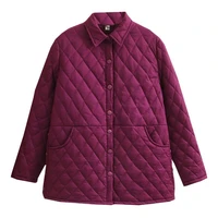 autumn winter parka women plus size padded jacket argyle thin coat warm outerwear fashion casual loose clothes 2020