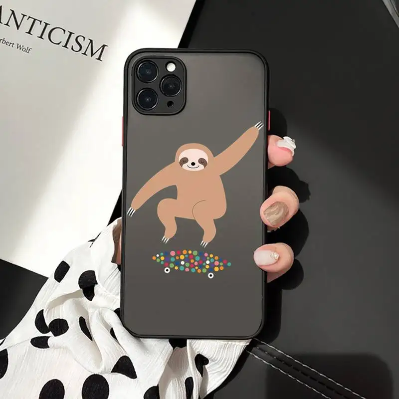 

Sloth Cute Animals Phone Case matte transparent For iphone 7 8 11 12 plus mini x xs xr pro max cover