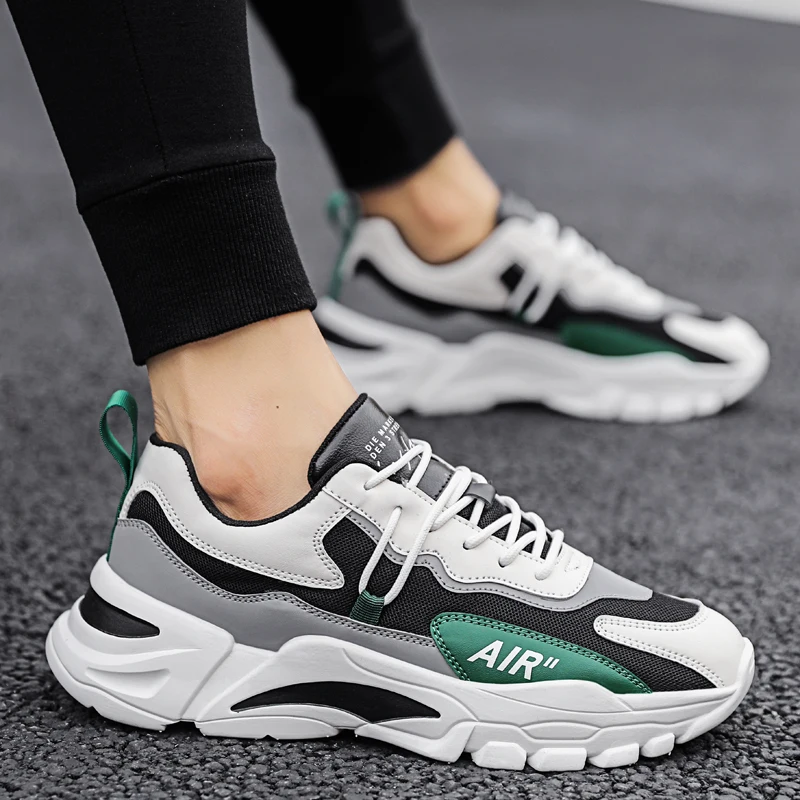 

COZOK New Casual Men Clunky Sneakers Mesh Breathable Comfortable Sport Shoes Man Leisure Lace-up Running Shoes Zapatillas Hombre