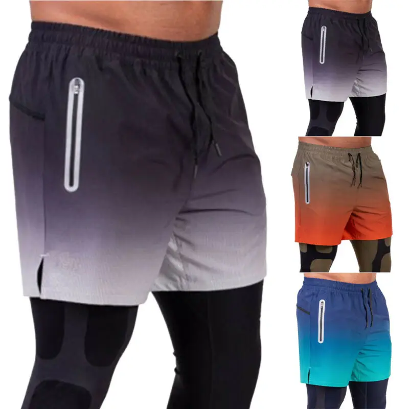 

Men's Summer Gradient Pants Casual Breathable Joggers Gym Sports Outdoor Shorts plus size shorts Drawstring Spring and