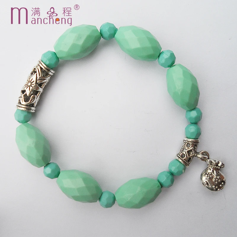 Тики щупальца многоугольник акриловый пластик синий браслет-подвеска женский