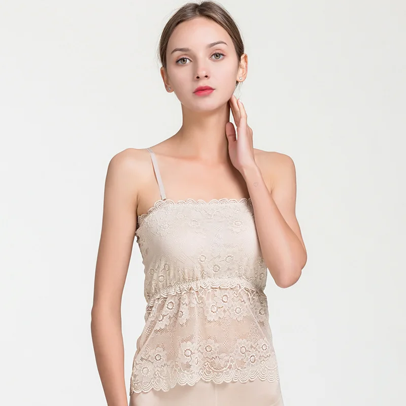 100% шелк женские топы без пятки кружевной пояс грудь слинг нижнее белье женское с