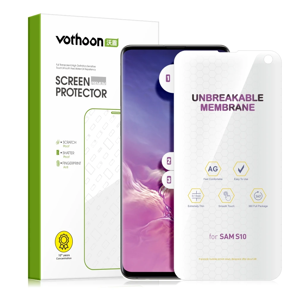 

VOTHOON Screen Protector For Samsung Galaxy S21 Ultra S20 5G S10 Plus S10e Full Coverage Ultra-thin Hydrogel Protective Film