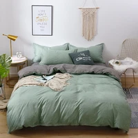 home textile bedding sets 5 size green and gray summer bed linens 34pcs duvet cover set pastoral bed sheet ab side duvet cover