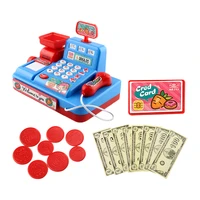 simulated supermarket cash register machine with electronic sounds scanner calculator kids role play toys