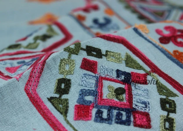 Этническая экзотическая ткань для одежды из хлопка и льна с вышивкой | Дом сад